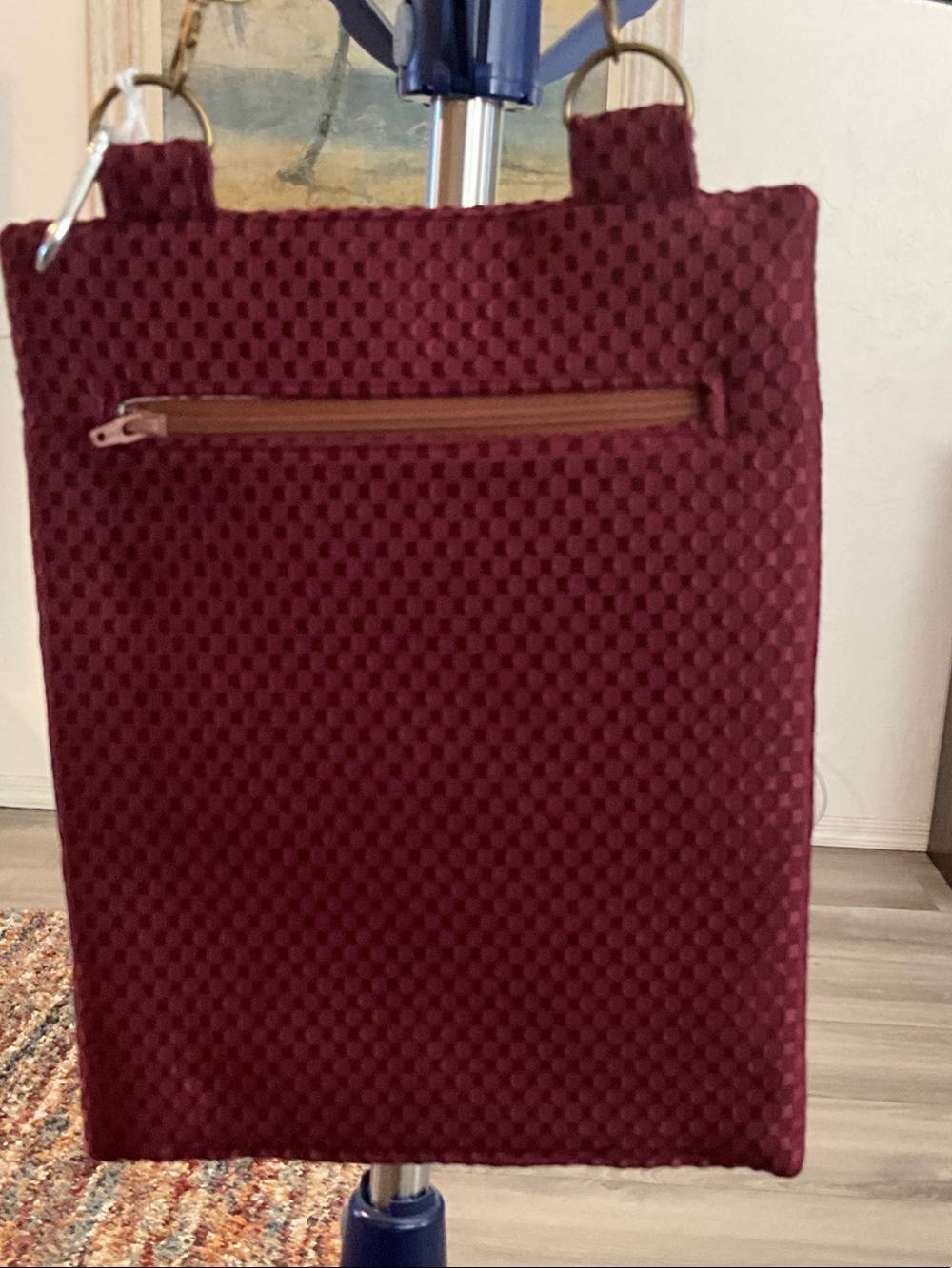 Quilted Burgundy Crossbody Bag